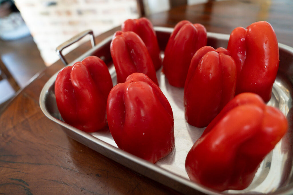 fresh red peppers