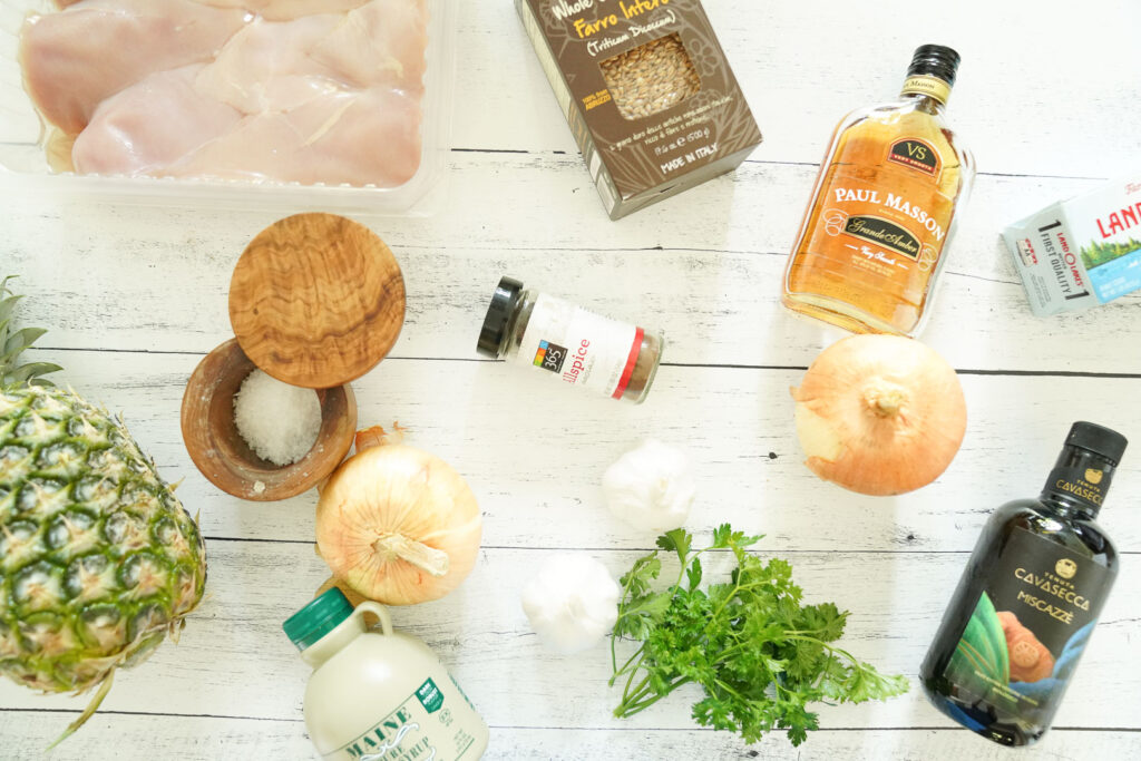 Grilled Chicken with Pineapple and Wild Rice ingredients