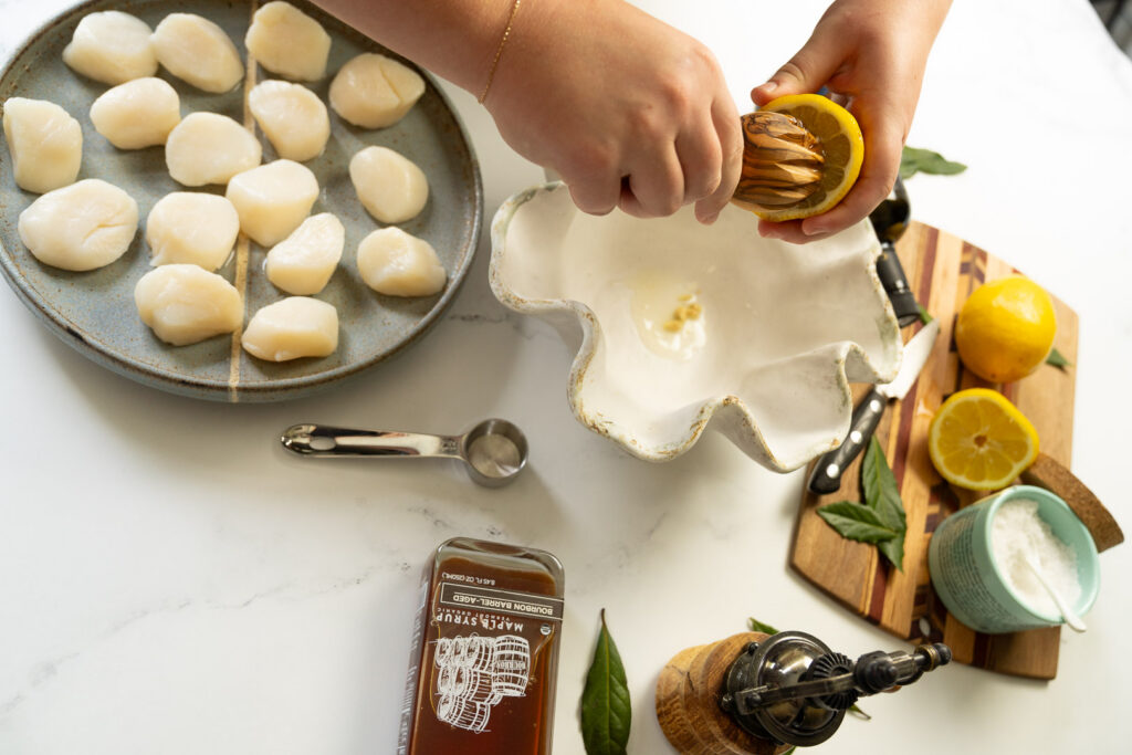 sous vide scallops prep