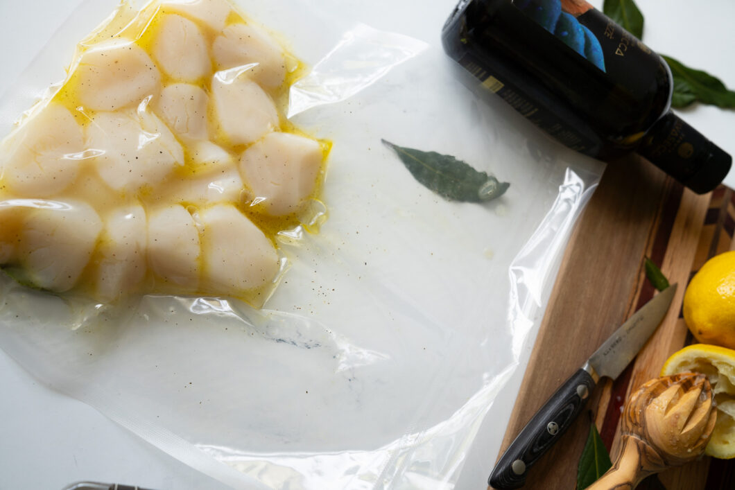 scallops in sous vide bag