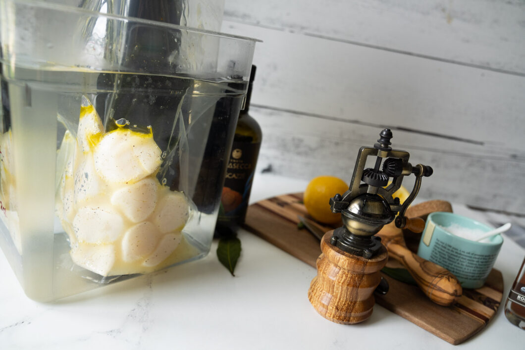 scallops during sous vide cooking